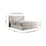 Łóżko kontynentalne NEOMI 120x200 - H4 - beżowy, welwet