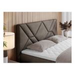 Łóżko kontynentalne NEOMI 120x200 - H4 - brązowy, welwet