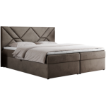 Łóżko kontynentalne NEOMI 140x200 - H4 - brązowy, welwet