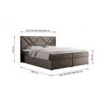 Łóżko kontynentalne NEOMI 200x200 - H4 - brązowy, welwet