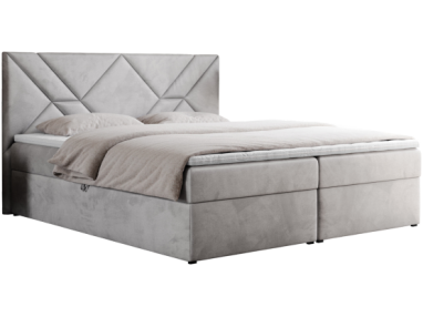 Łóżko kontynentalne NEOMI 160x200 - H4 - jasnoszary, welwet