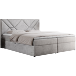 Łóżko kontynentalne NEOMI 160x200 - H4 - jasnoszary, welwet