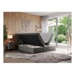 Łóżko kontynentalne NEOMI 140x200 - H4 - ciemnoszary, welwet