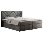 Łóżko kontynentalne NEOMI 140x200 - H4 - ciemnoszary, welwet