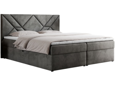 Łóżko kontynentalne NEOMI 180x200 - H4 - ciemnoszary, welwet