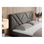 Łóżko kontynentalne NEOMI 200x200 - H4 - ciemnoszary, welwet