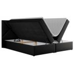 Łóżko kontynentalne NEOMI 160x200 - H4 - czarny, ekoskóra