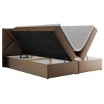 Łóżko kontynentalne NEOMI 160x200 - H4 - brązowy, ekoskóra