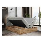 Łóżko kontynentalne GUNAR 180x200 - H3 - jasnoszary, struktura