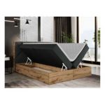 Łóżko kontynentalne GUNAR 120x200 - H3 - ciemnoszary, struktura