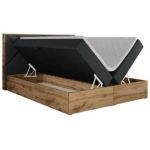 Łóżko kontynentalne GUNAR 200x200 - H3 - ciemnoszary, struktura