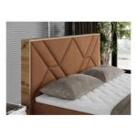 Łóżko kontynentalne GUNAR 200x200 - H3 - pomarańczowy, struktura