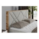 Łóżko kontynentalne GUNAR 140x200 - H4 - jasnoszary, struktura