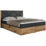 Łóżko kontynentalne GUNAR 180x200 - H4 - ciemnoszary, struktura