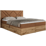 Łóżko kontynentalne GUNAR 160x200 - H4 - pomarańczowy, struktura