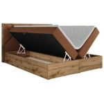 Łóżko kontynentalne GUNAR 160x200 - H4 - pomarańczowy, struktura