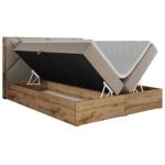 Łóżko kontynentalne GUNAR 120x200 - H4 - beżowy, struktura