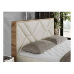 Łóżko kontynentalne GUNAR 140x200 - H4 - beżowy, welwet