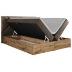 Łóżko kontynentalne GUNAR 120x200 - H4 - brązowy, welwet