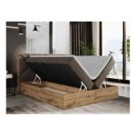 Łóżko kontynentalne GUNAR 180x200 - H4 - brązowy, welwet