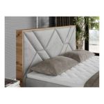 Łóżko kontynentalne GUNAR 140x200 - H4 - jasnoszary, welwet