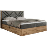 Łóżko kontynentalne GUNAR 140x200 - H4 - ciemnoszary, welwet