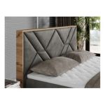 Łóżko kontynentalne GUNAR 180x200 - H4 - ciemnoszary, welwet