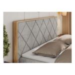 Łóżko kontynentalne CAICOS 140x200 - H3 - jasnoszary, struktura