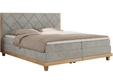 Łóżko kontynentalne CAICOS 180x200 - H4 - jasnoszary, struktura