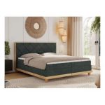 Łóżko kontynentalne CAICOS 140x200 - H3 - ciemnoszary, struktura