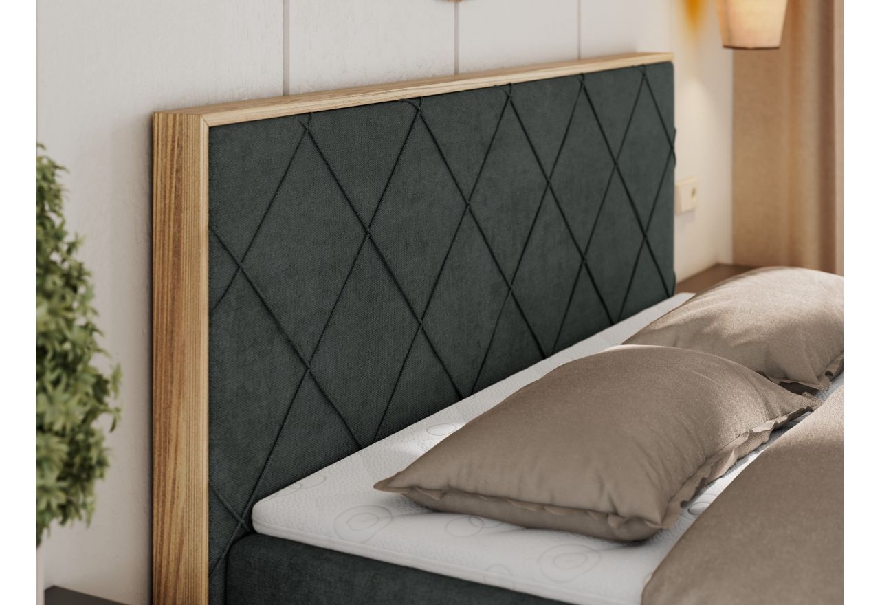 Łóżko kontynentalne CAICOS 160x200 - H3 - ciemnoszary, struktura