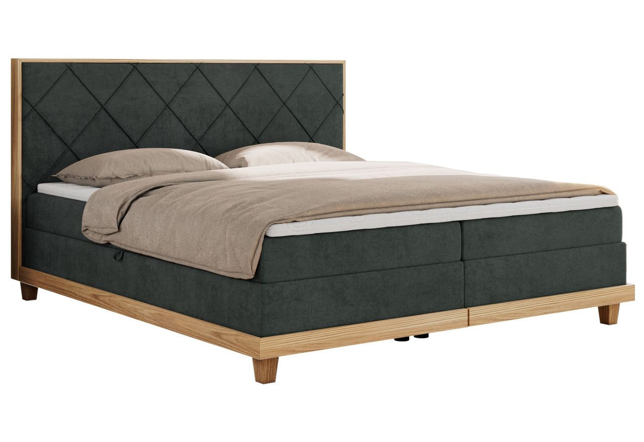 Łóżko kontynentalne CAICOS 180x200 - H3 - ciemnoszary, struktura