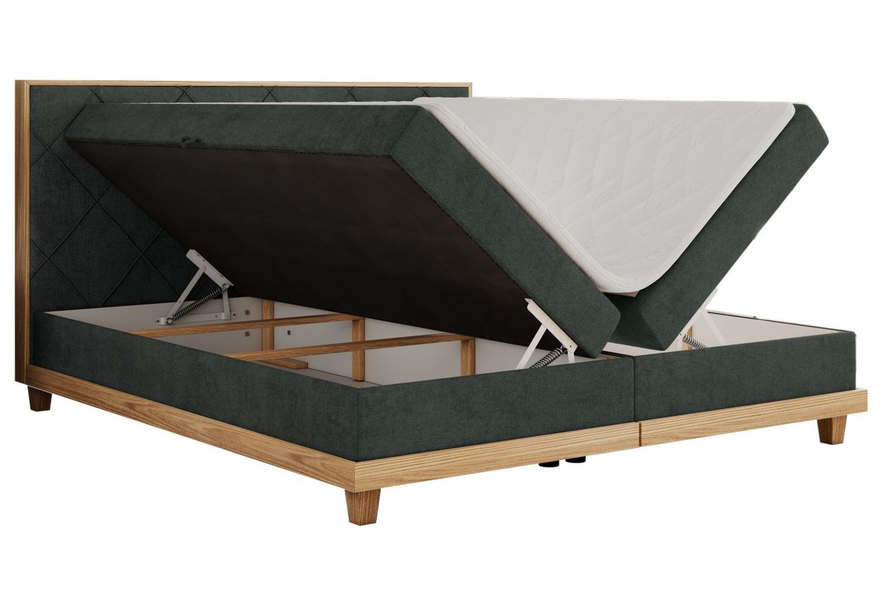 Łóżko kontynentalne CAICOS 140x200 - H4 - ciemnoszary, struktura