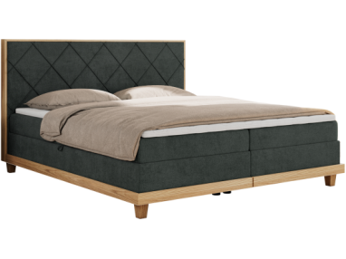 Łóżko kontynentalne CAICOS 180x200 - H4 - ciemnoszary, struktura