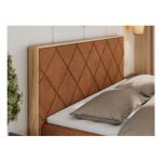 Łóżko kontynentalne CAICOS 140x200 - H3 - pomarańczowy, struktura