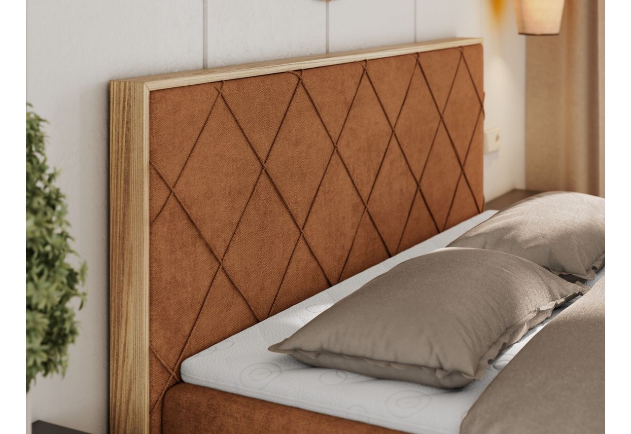 Łóżko kontynentalne CAICOS 180x200 - H3 - pomarańczowy, struktura