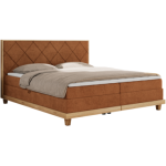 Łóżko kontynentalne CAICOS 140x200 - H4 - pomarańczowy, struktura