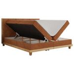 Łóżko kontynentalne CAICOS 140x200 - H4 - pomarańczowy, struktura