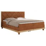 Łóżko kontynentalne CAICOS 180x200 - H4 - pomarańczowy, struktura