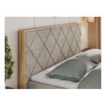 Łóżko kontynentalne CAICOS 140x200 - H3 - beżowy, struktura