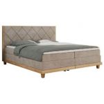 Łóżko kontynentalne CAICOS 140x200 - H3 - beżowy, struktura