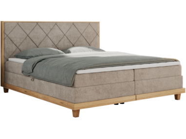 Łóżko kontynentalne CAICOS 160x200 - H3 - beżowy, struktura