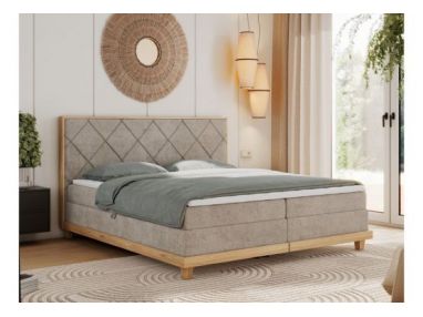 Łóżko kontynentalne CAICOS 180x200 - H3 - beżowy, struktura