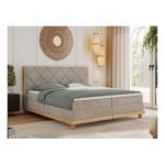 Łóżko kontynentalne CAICOS 140x200 - H4 - beżowy, struktura