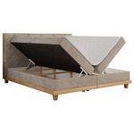 Łóżko kontynentalne CAICOS 160x200 - H4 - beżowy, struktura