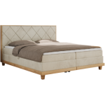 Łóżko kontynentalne CAICOS 160x200 - H3 - beżowy, welwet