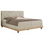 Łóżko kontynentalne CAICOS 180x200 - H3 - beżowy, welwet