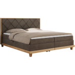 Łóżko kontynentalne CAICOS 140x200 - H3 - brązowy, welwet