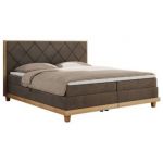 Łóżko kontynentalne CAICOS 160x200 - H3 - brązowy, welwet