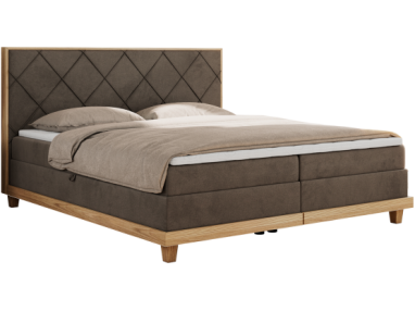 Łóżko kontynentalne CAICOS 180x200 - H3 - brązowy, welwet